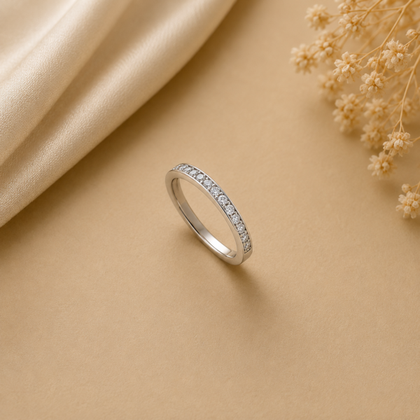 Anel Memorias Ouro Branco 9kt