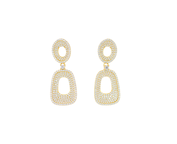 Brincos Pendentes Zircónias Prata