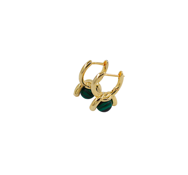 Argolas Malaquita Prata