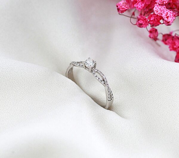 Anel Solitário Diamantes Ouro 19,2Kt