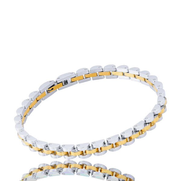 Pulseira Biker Golden Aço Hassu