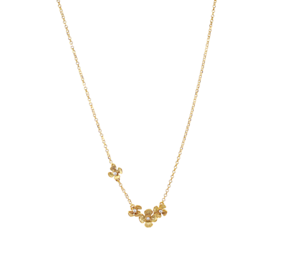 Colar Flores Pérolas Prata