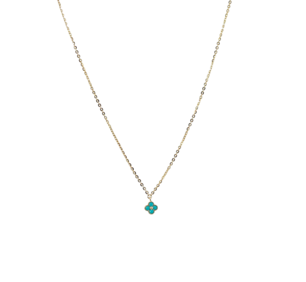 Colar Flor Azul Prata