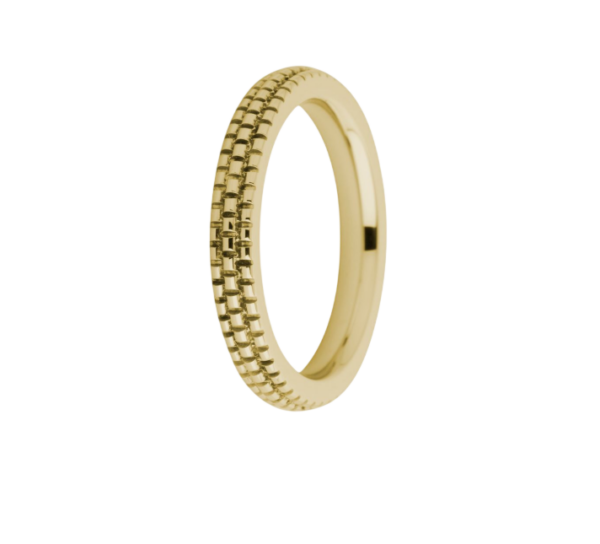 Anel Aço Dourado Melano