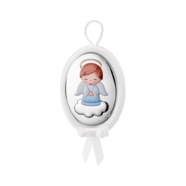 Medalha Berço Anjo Pvd Prateado