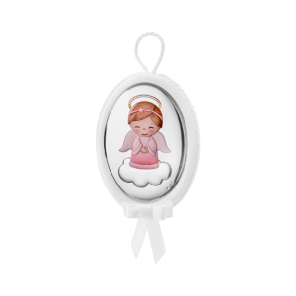 Medalha Berço Anjo Pvd Prateado