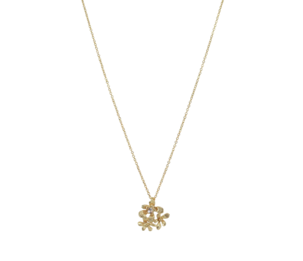 Colar três Flores Zircónias