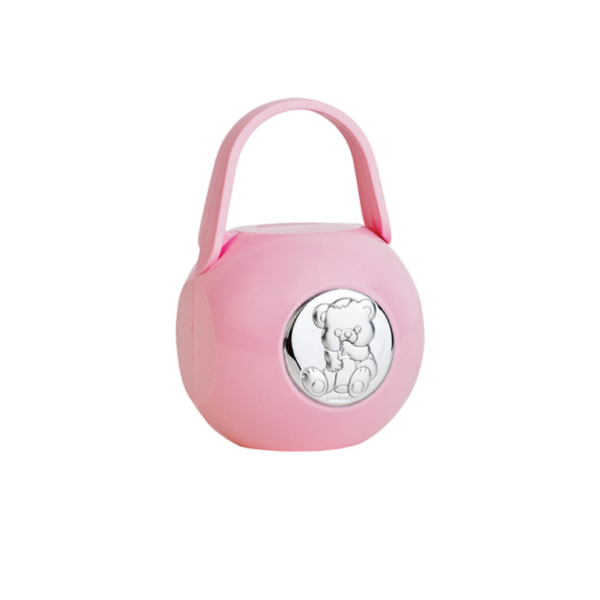 Caixa Porta Chupeta Rosa Urso Bilaminado