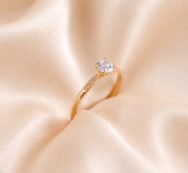 Anel Solitário Zircónias Ouro 19,2Kt
