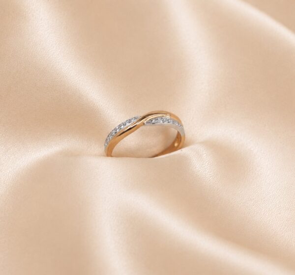 Anel entrelaçado Zircónia Ouro 19,2kt