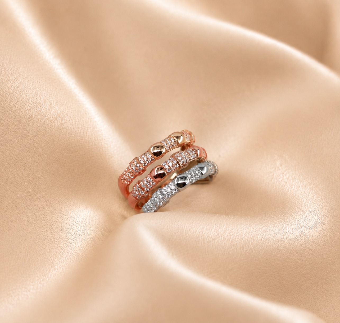 Anel tricolor Ouro 19,2kt