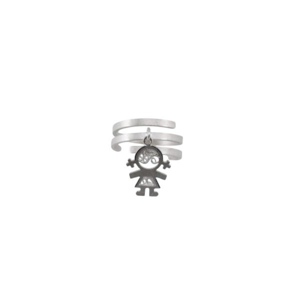 Anel Menina Pendente Prata