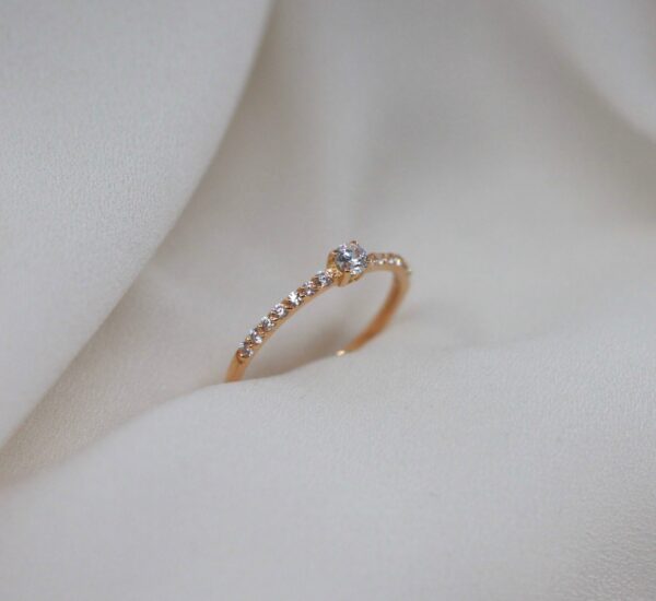 Anel Solitário Zircónias Ouro 19,2Kt