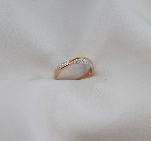 Anel entrelaçado Zircónia Ouro 19,2kt