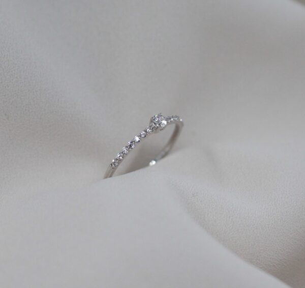 Anel Solitário Ouro Branco 19,2Kt