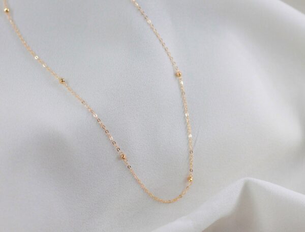 Colar Bolas Lapidadas Ouro 19,2Kt