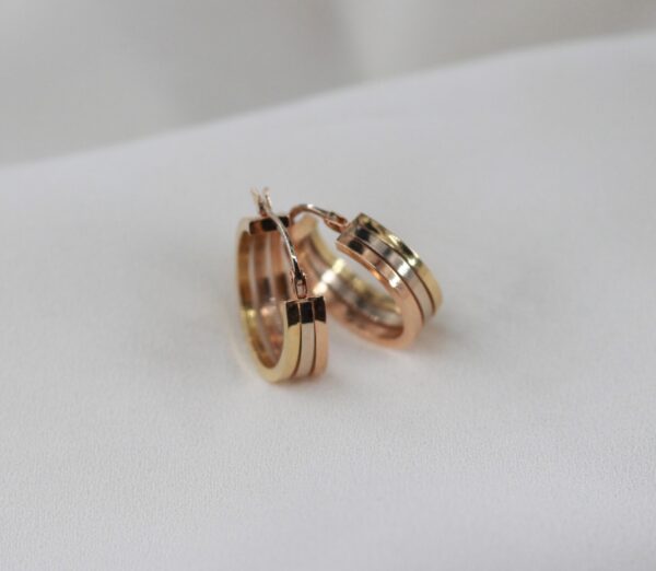 Argolas Triplas Tricolor Ouro 19.2Kt