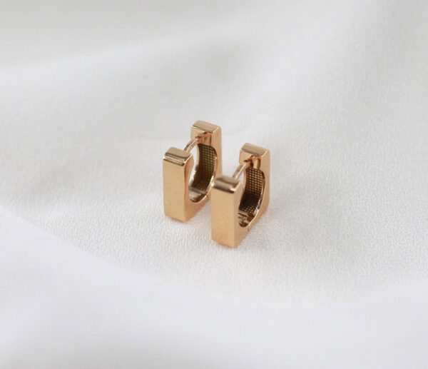 Argolas Quadradas Ouro19.2Kt