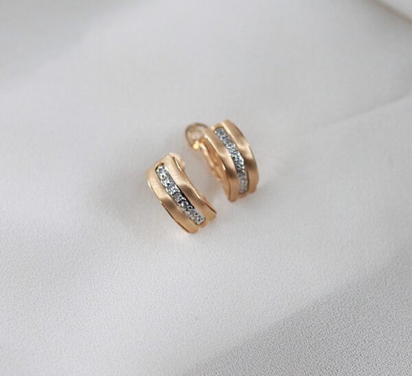 Brincos Aro Escarpe Ouro Bicolor 19.2Kt