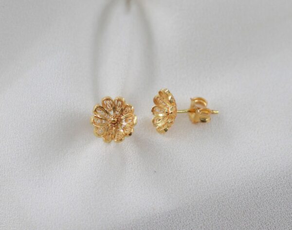 Brincos Flor Filigrana Ouro 19.2Kt