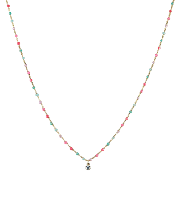 Colar Bolas Esmalte Prata