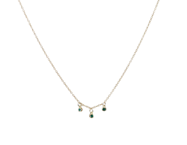 Colar Pedras Verdes Prata