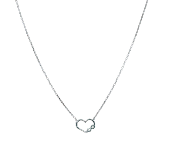Colar Coração e Infinito Prata