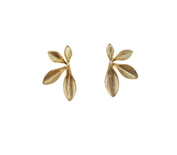 Brincos Pétalas Satinada Prata