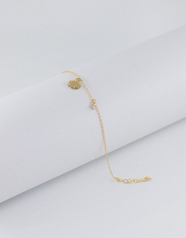 Pulseira Chapa Zircónias Prata