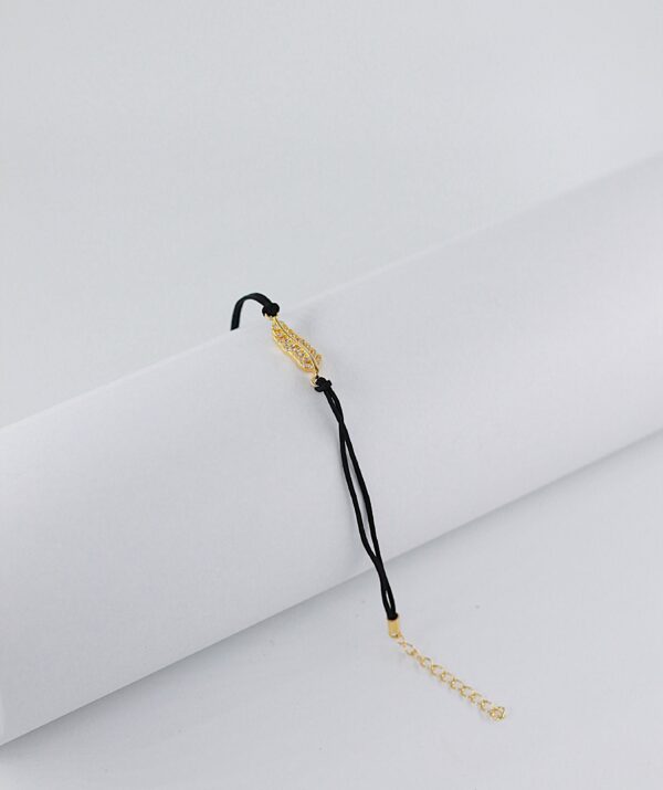 Pulseira Folha Fio seda Prata