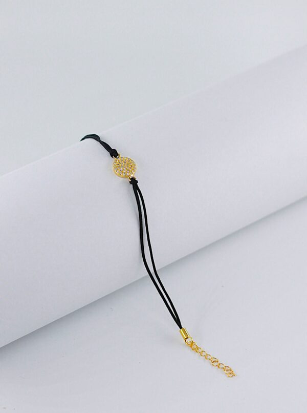 Pulseira Centro Zircónias Fio Seda Prata