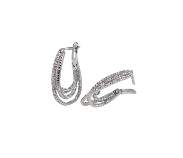 Argola Zircónias Prata