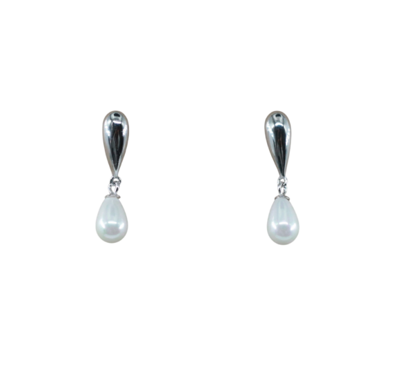 Brincos Pérola Pendente Prata