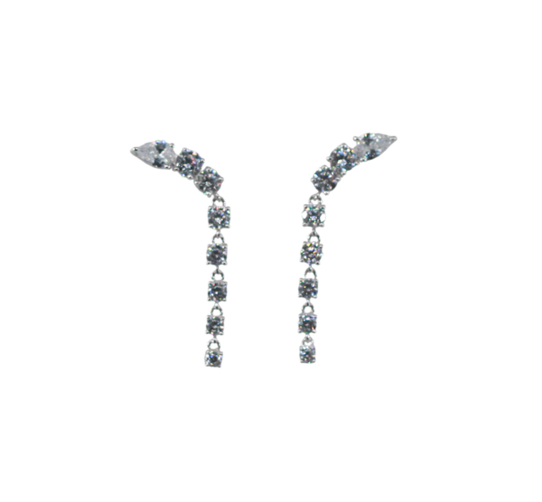 Brincos Riviera Zircónias Prata