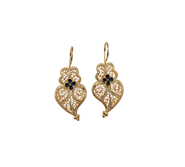 Brincos Coração Viana Esmalte Prata