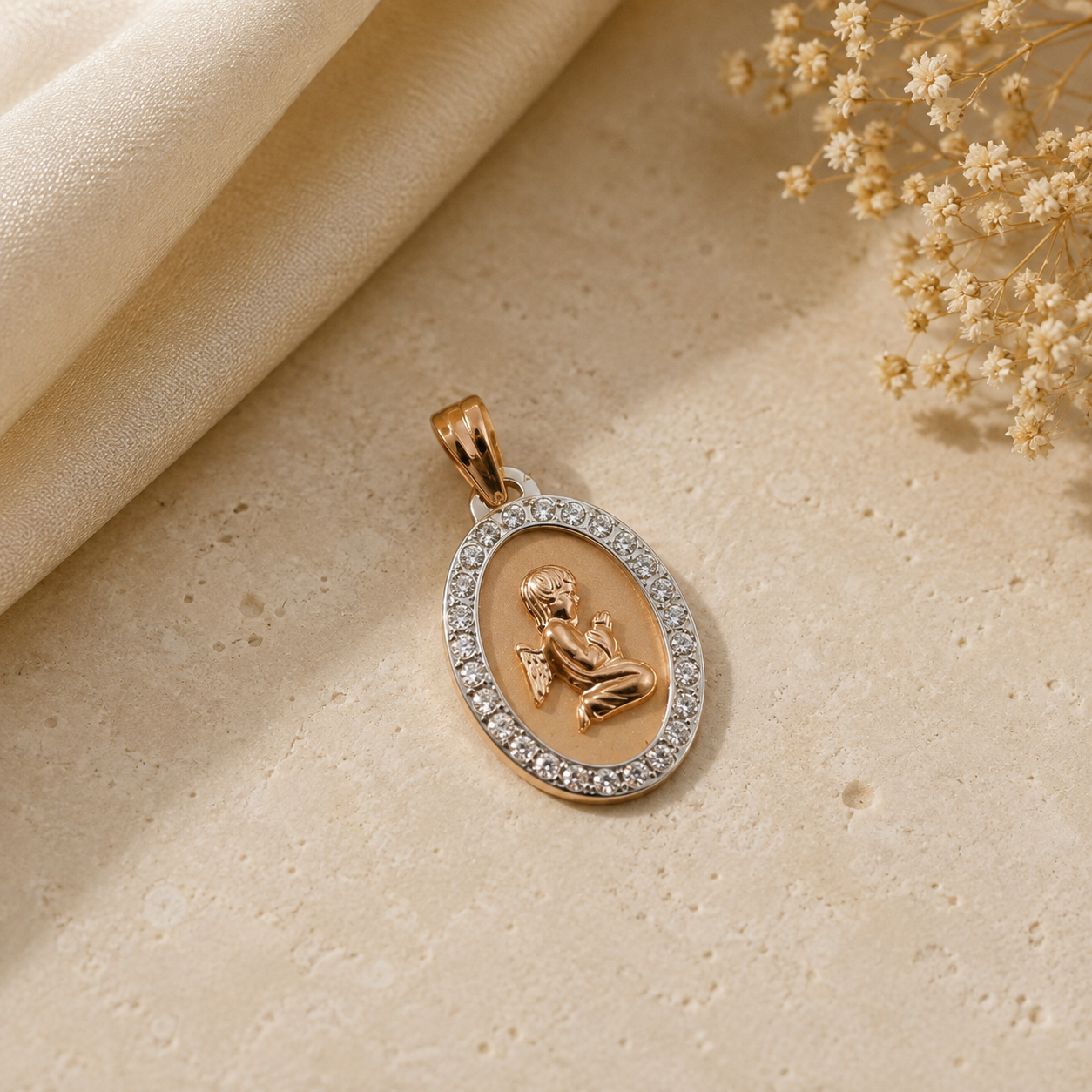 Medlaha anjo bicolor Ouro 19,2kt