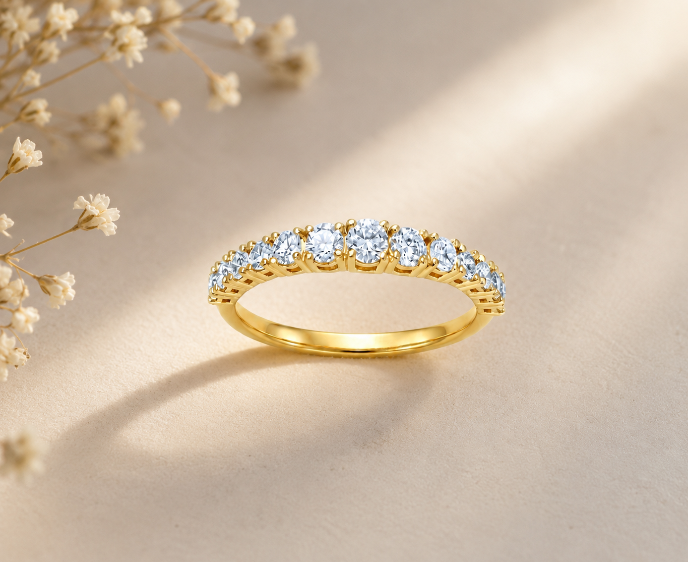 Anel 13 Diamantes Ouro 19,2Kt
