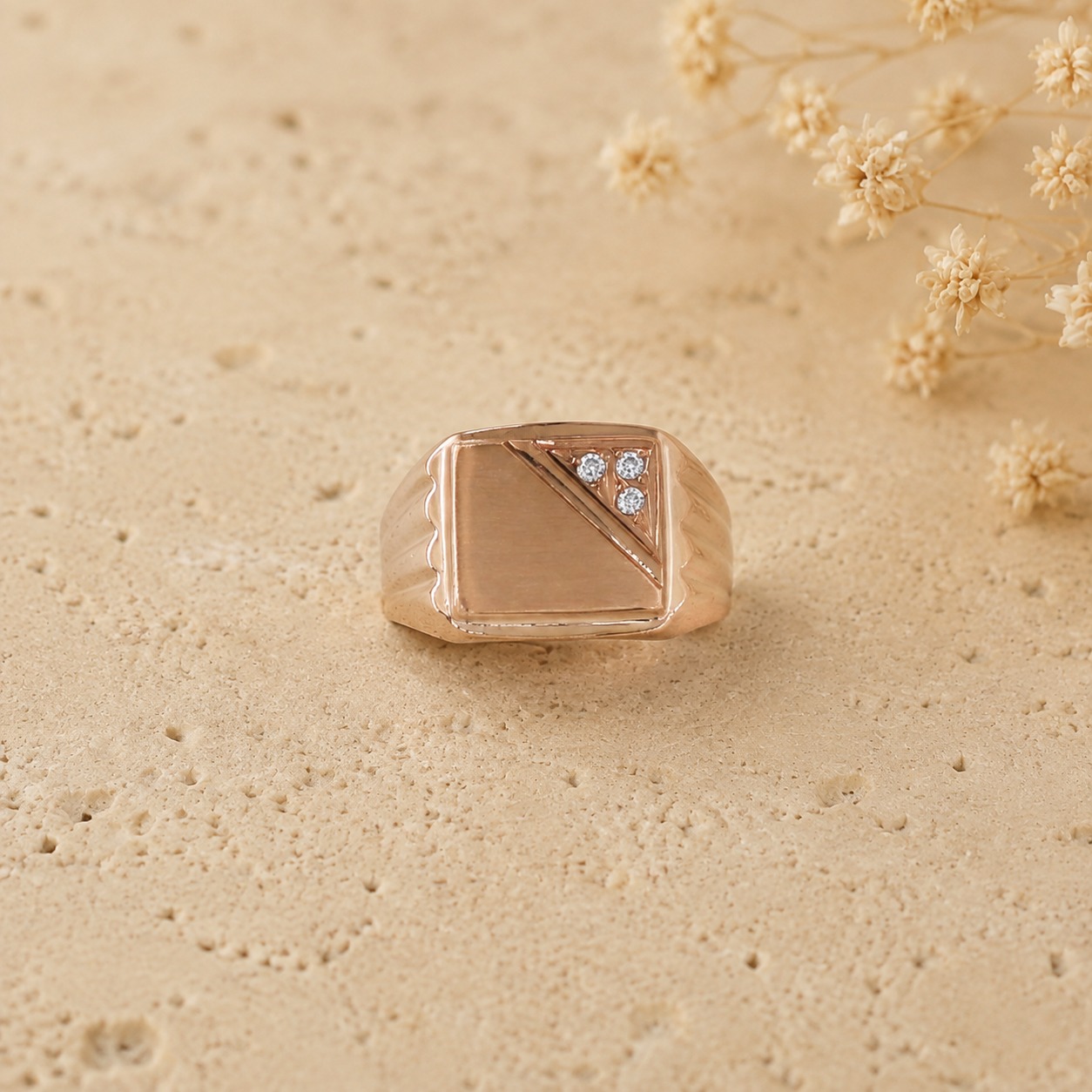 Anel Mesa Zircónias Ouro 9kt