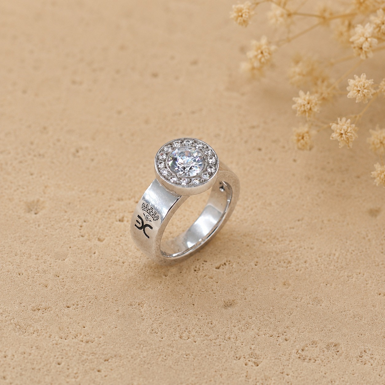 Anel Ouro Branco 9Kt Eugénio Campos