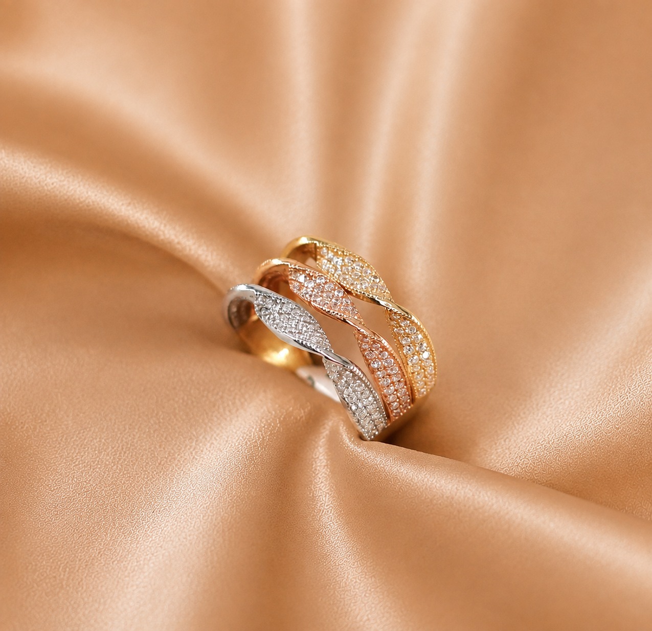Anel Tricolor Ouro 19,2Kt