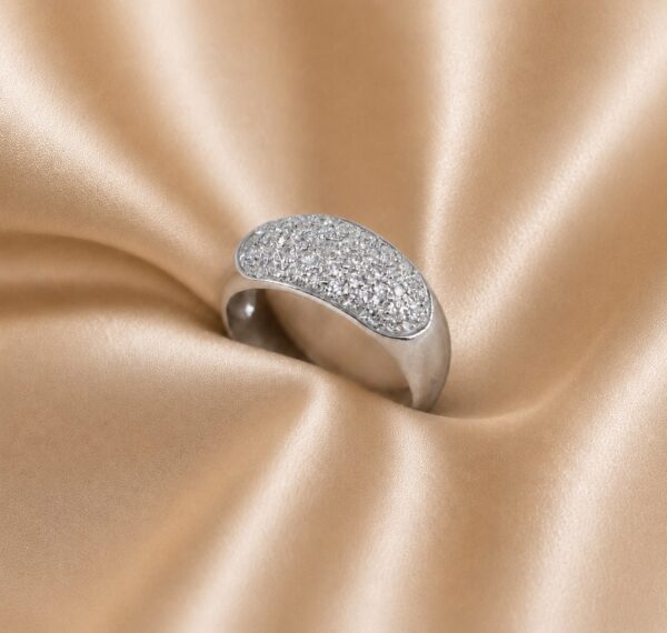 Anel Zircónias Ouro Branco 19,2Kt