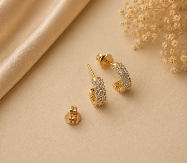Argolas Diamantes Ouro 19,2Kt