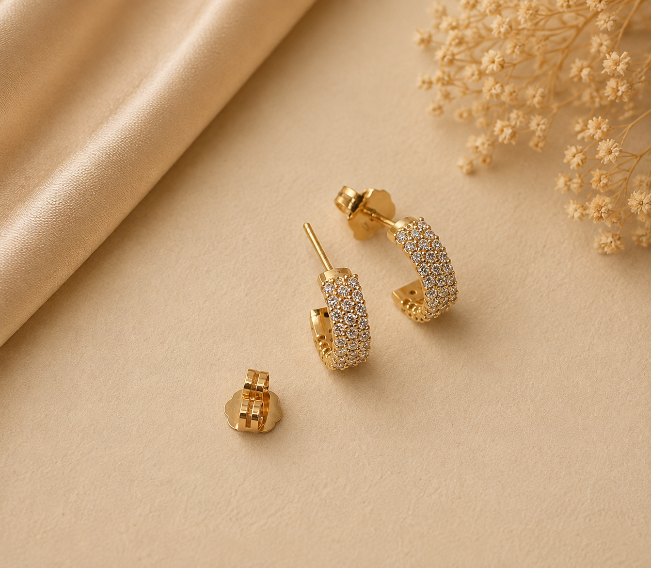 Argolas Diamantes Ouro 19,2Kt