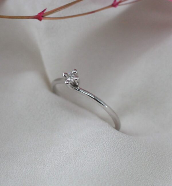Anel Diamante Ouro Branco 19,2Kt