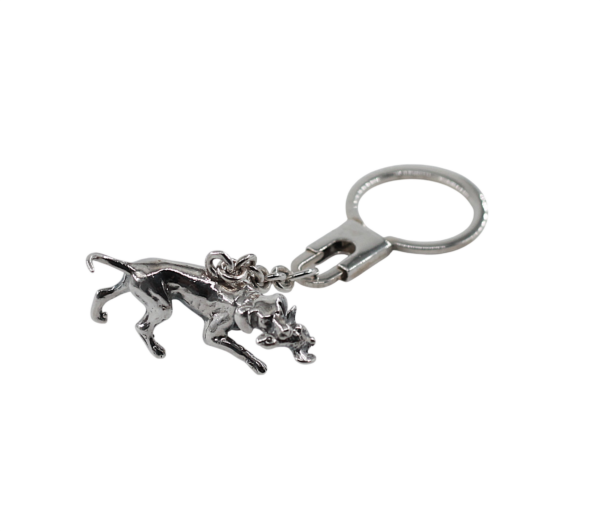 Porta Chaves Cão e Perdiz Prata