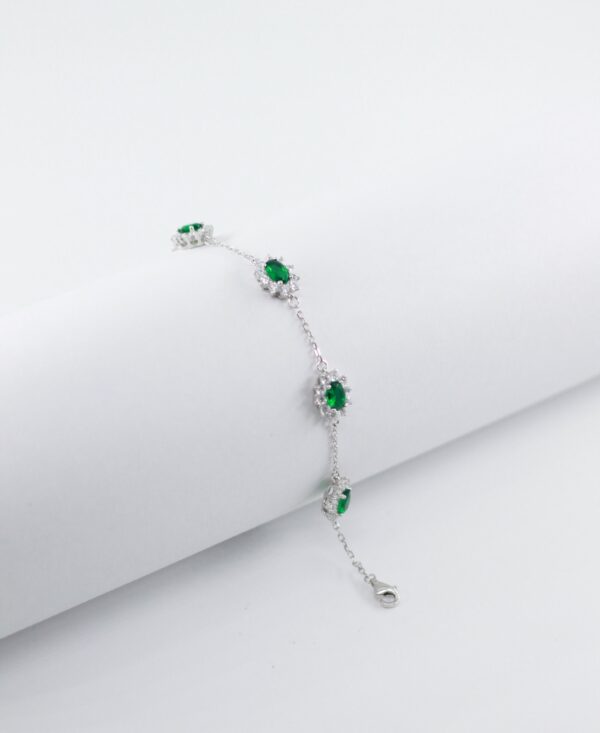 Pulseira Lady Di Verde Prata