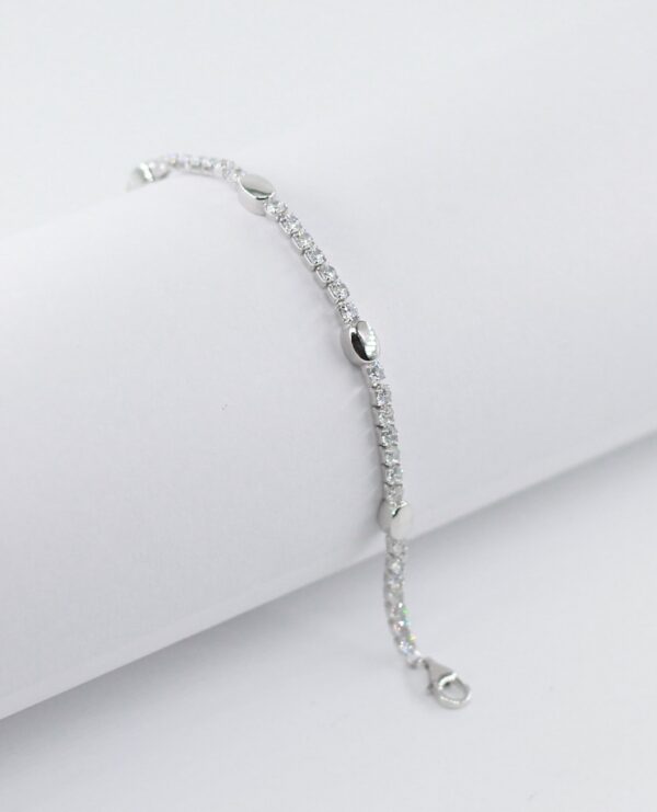 Pulseira Zircónias + Elos Prata