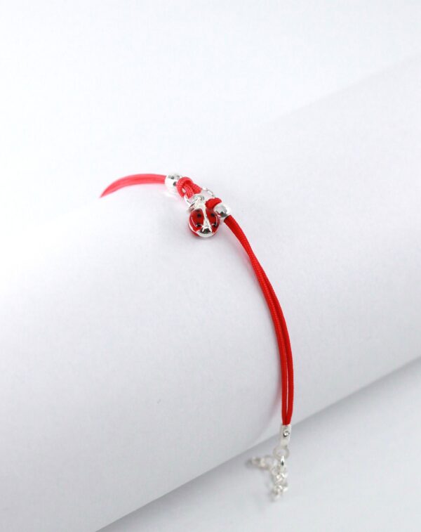 Pulseira Seda Joaninha Prata