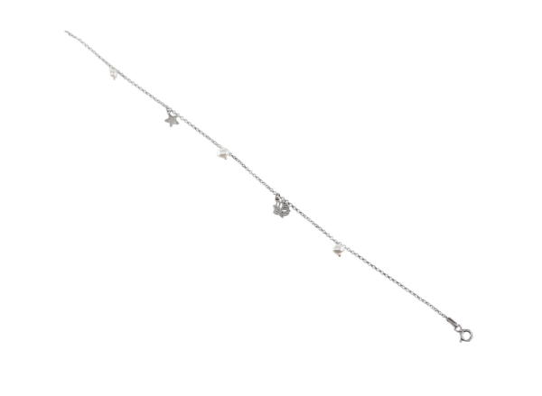 Pulseira Perneira Pérolas Prata