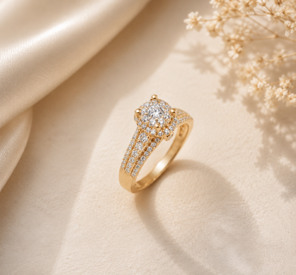 Anel Diamantes Ouro 19,2Kt